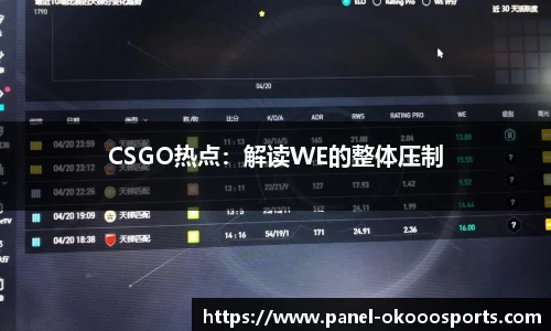 CSGO热点：解读WE的整体压制